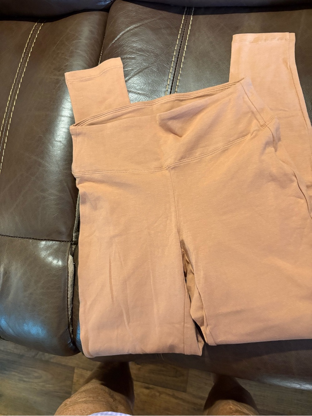 High-Waist Girls Leggings - eggshell